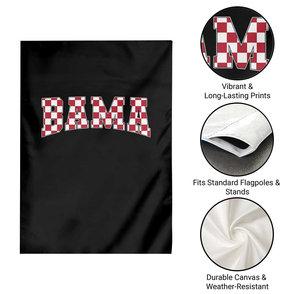 Vintage Bama Garden Flag Retro Checkered Varsity Alabama Lover AL State - Wonder Print Shop