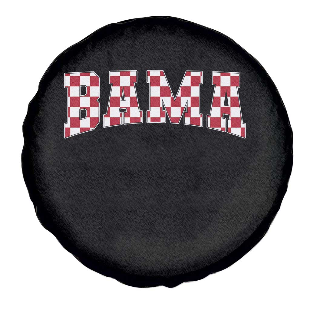 Vintage Bama Spare Tire Cover Retro Checkered Varsity Alabama Lover AL State - Wonder Print Shop