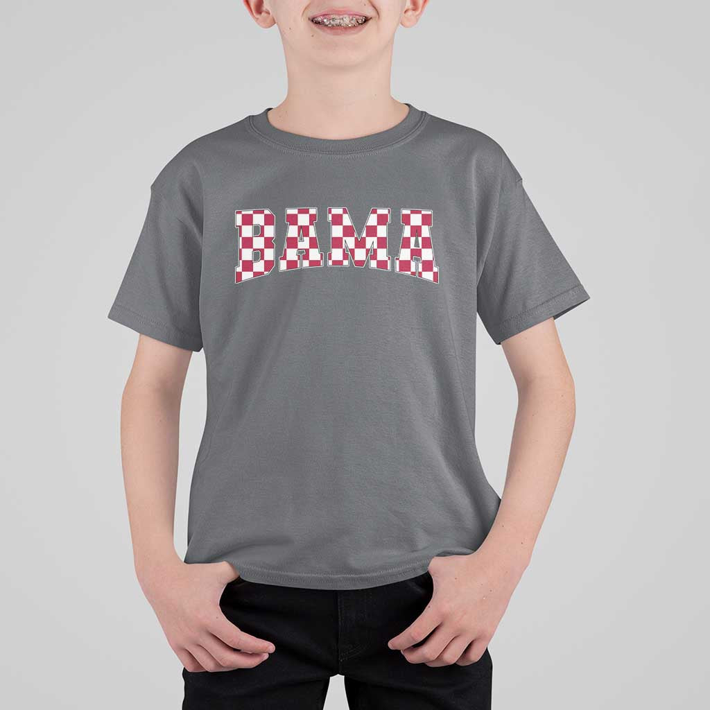 Vintage Bama T Shirt For Kid Retro Checkered Varsity Alabama Lover AL State - Wonder Print Shop