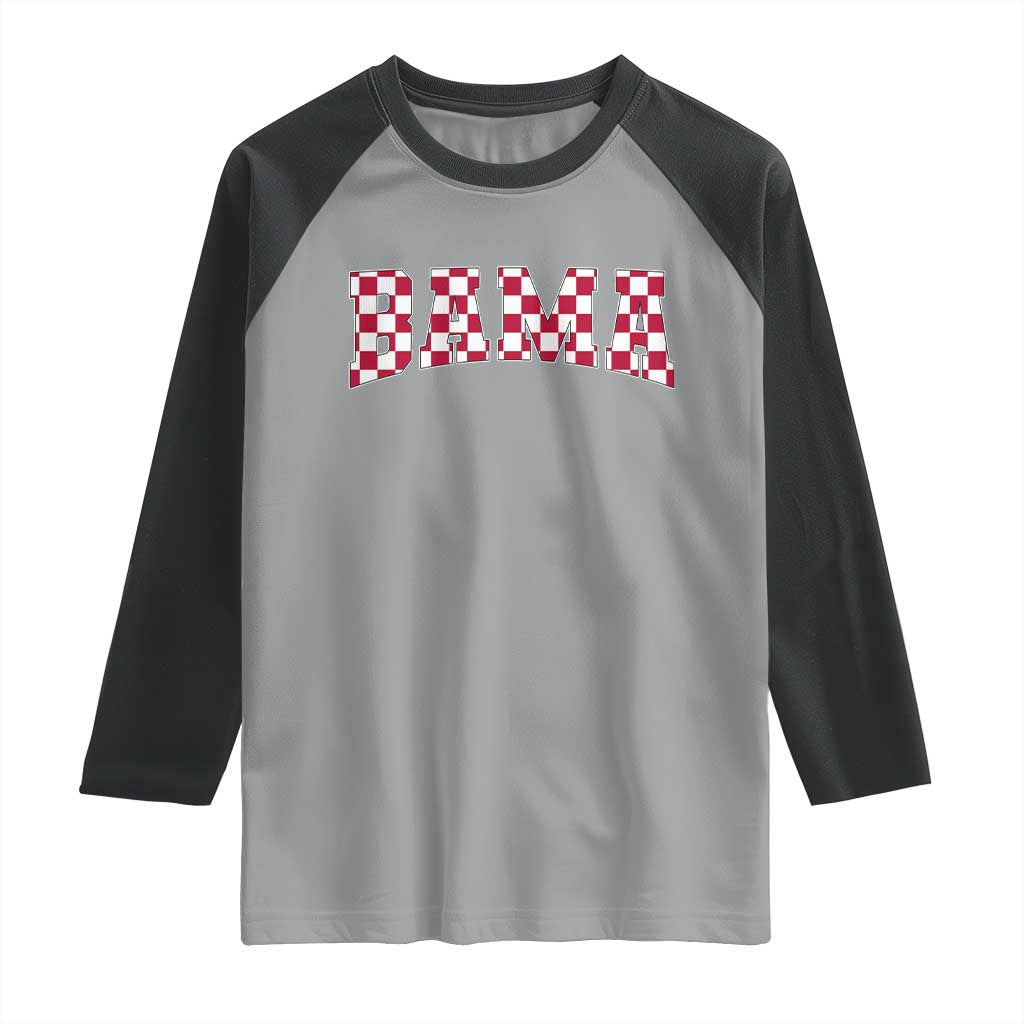 Vintage Bama Raglan Shirt Retro Checkered Varsity Alabama Lover AL State - Wonder Print Shop