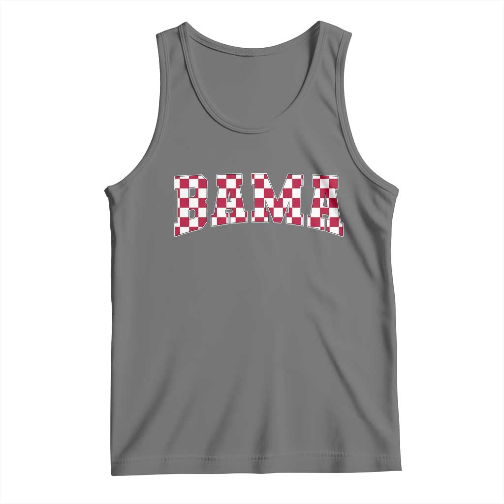 Vintage Bama Tank Top Retro Checkered Varsity Alabama Lover AL State - Wonder Print Shop