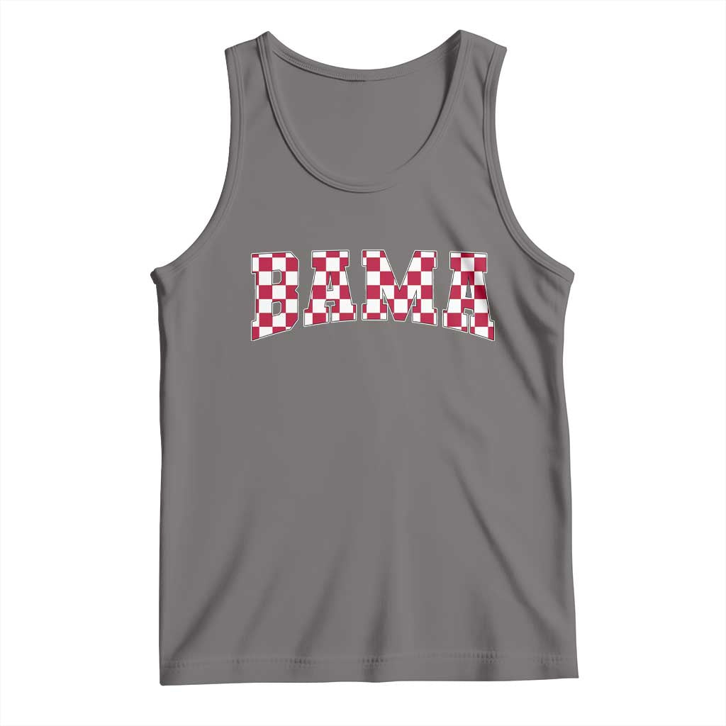Vintage Bama Tank Top Retro Checkered Varsity Alabama Lover AL State - Wonder Print Shop
