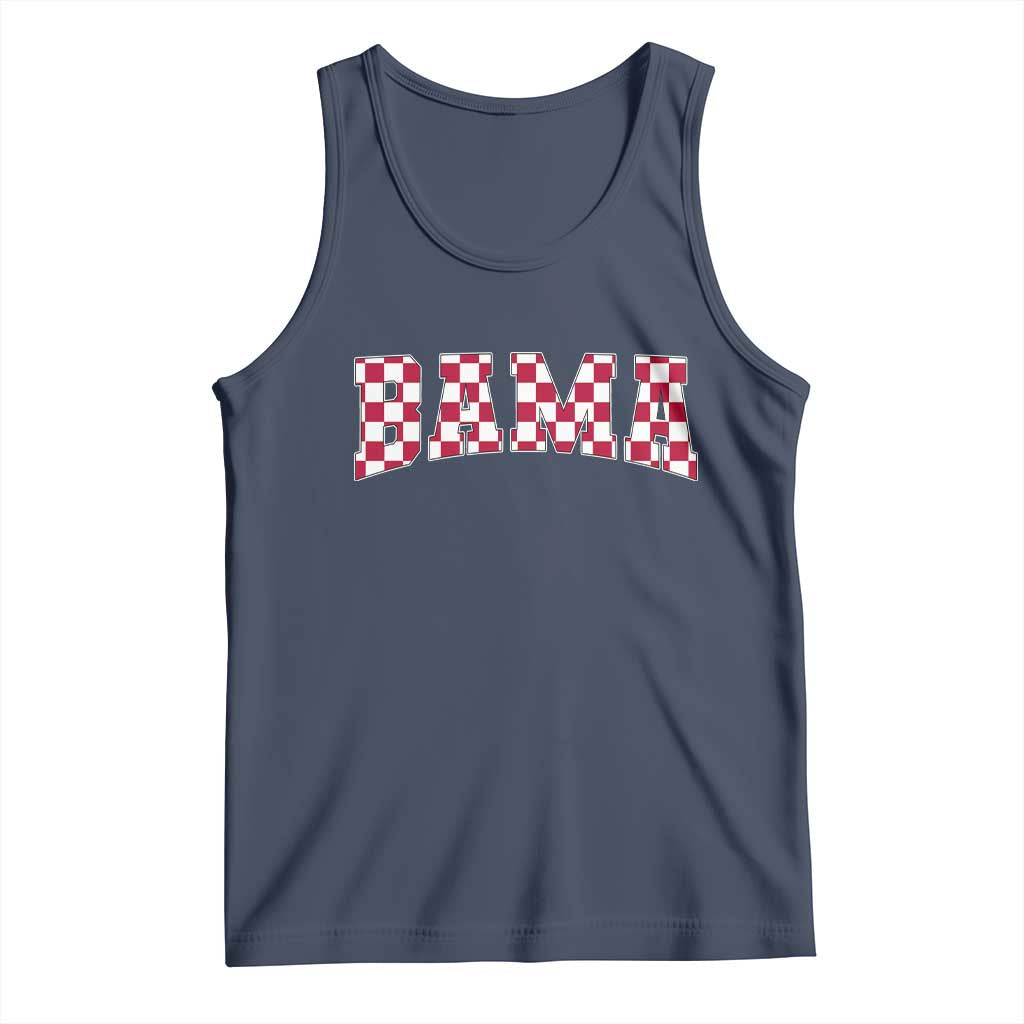 Vintage Bama Tank Top Retro Checkered Varsity Alabama Lover AL State - Wonder Print Shop