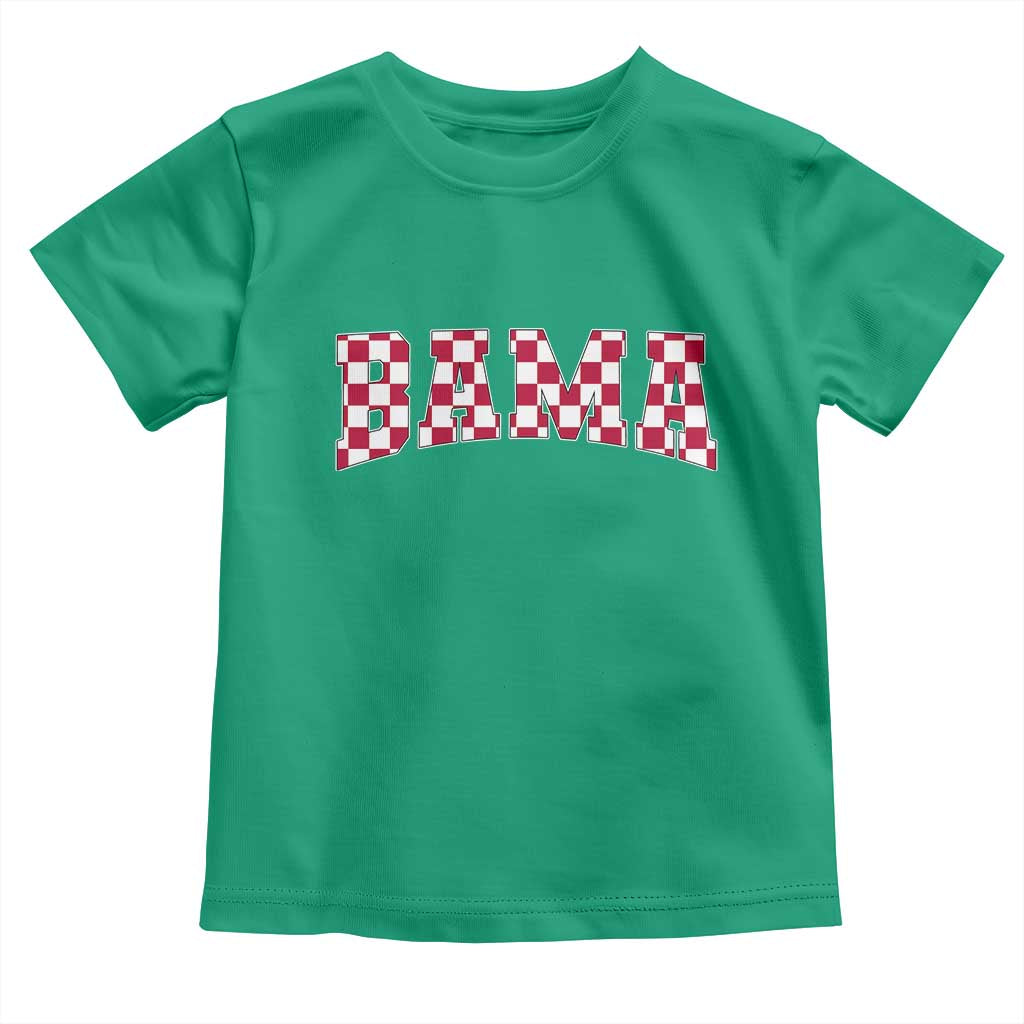 Vintage Bama Toddler T Shirt Retro Checkered Varsity Alabama Lover AL State - Wonder Print Shop
