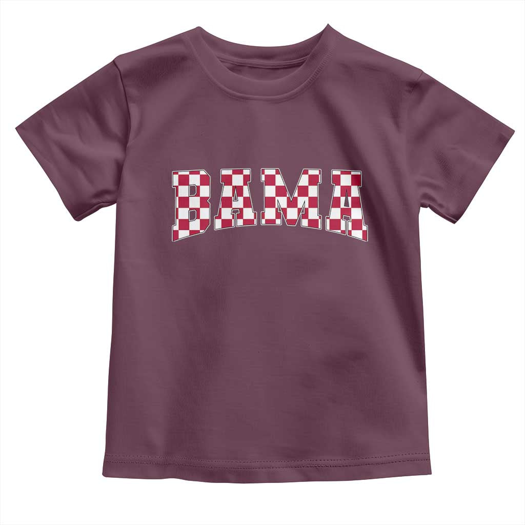 Vintage Bama Toddler T Shirt Retro Checkered Varsity Alabama Lover AL State - Wonder Print Shop