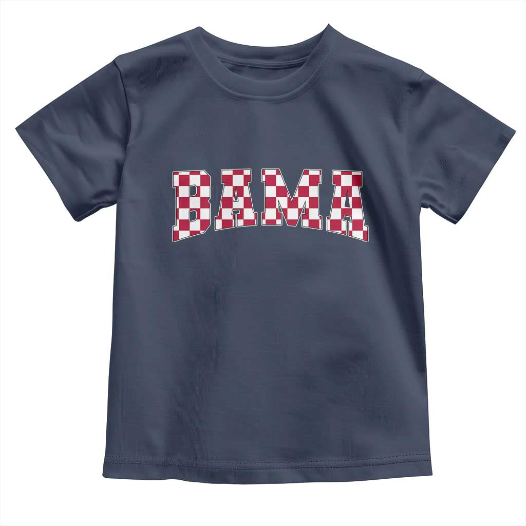 Vintage Bama Toddler T Shirt Retro Checkered Varsity Alabama Lover AL State - Wonder Print Shop