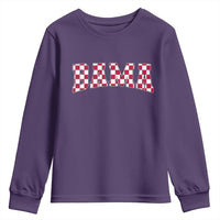Vintage Bama Youth Sweatshirt Retro Checkered Varsity Alabama Lover AL State - Wonder Print Shop