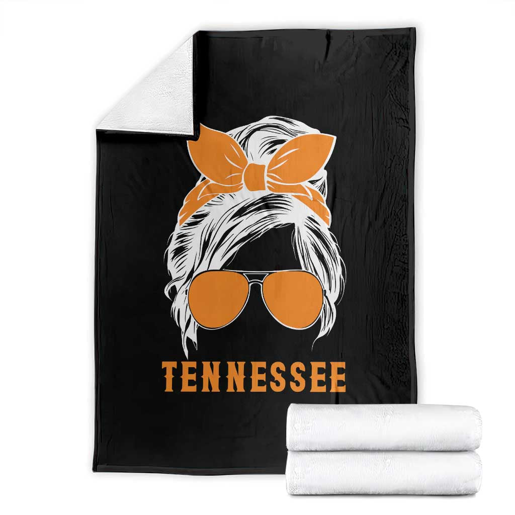 Tennessee Fan Throw Blanket Volunteers College Football Lover Game Day Messy Bun - Wonder Print Shop