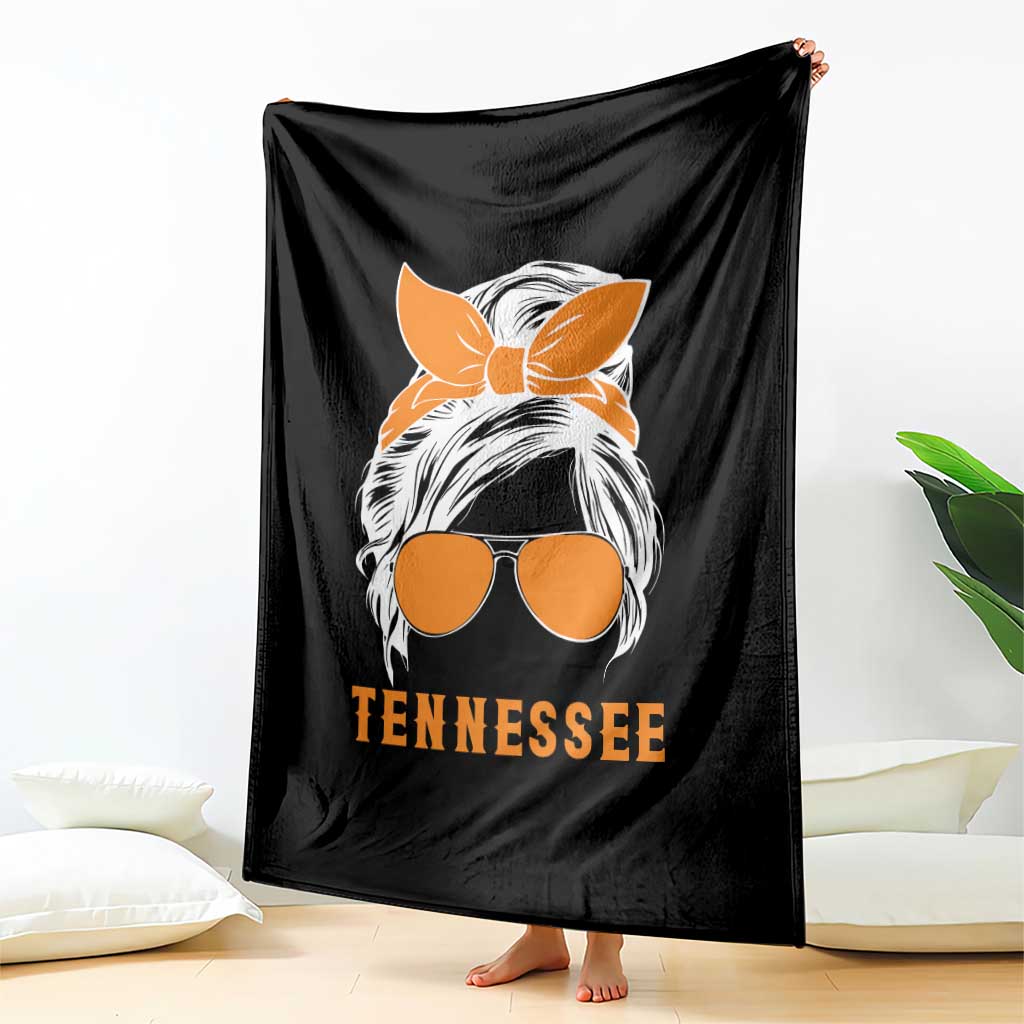 Tennessee Fan Throw Blanket Volunteers College Football Lover Game Day Messy Bun - Wonder Print Shop