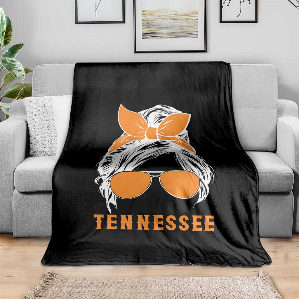 Tennessee Fan Throw Blanket Volunteers College Football Lover Game Day Messy Bun - Wonder Print Shop