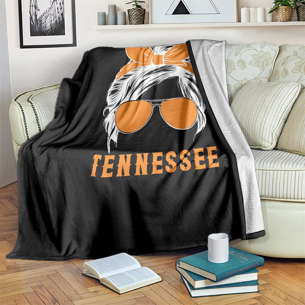 Tennessee Fan Throw Blanket Volunteers College Football Lover Game Day Messy Bun - Wonder Print Shop