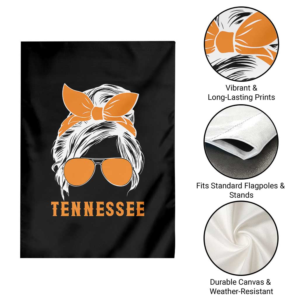 Tennessee Fan Garden Flag Volunteers College Football Lover Game Day Messy Bun - Wonder Print Shop