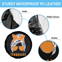 Tennessee Fan Spare Tire Cover Volunteers College Football Lover Game Day Messy Bun - Wonder Print Shop