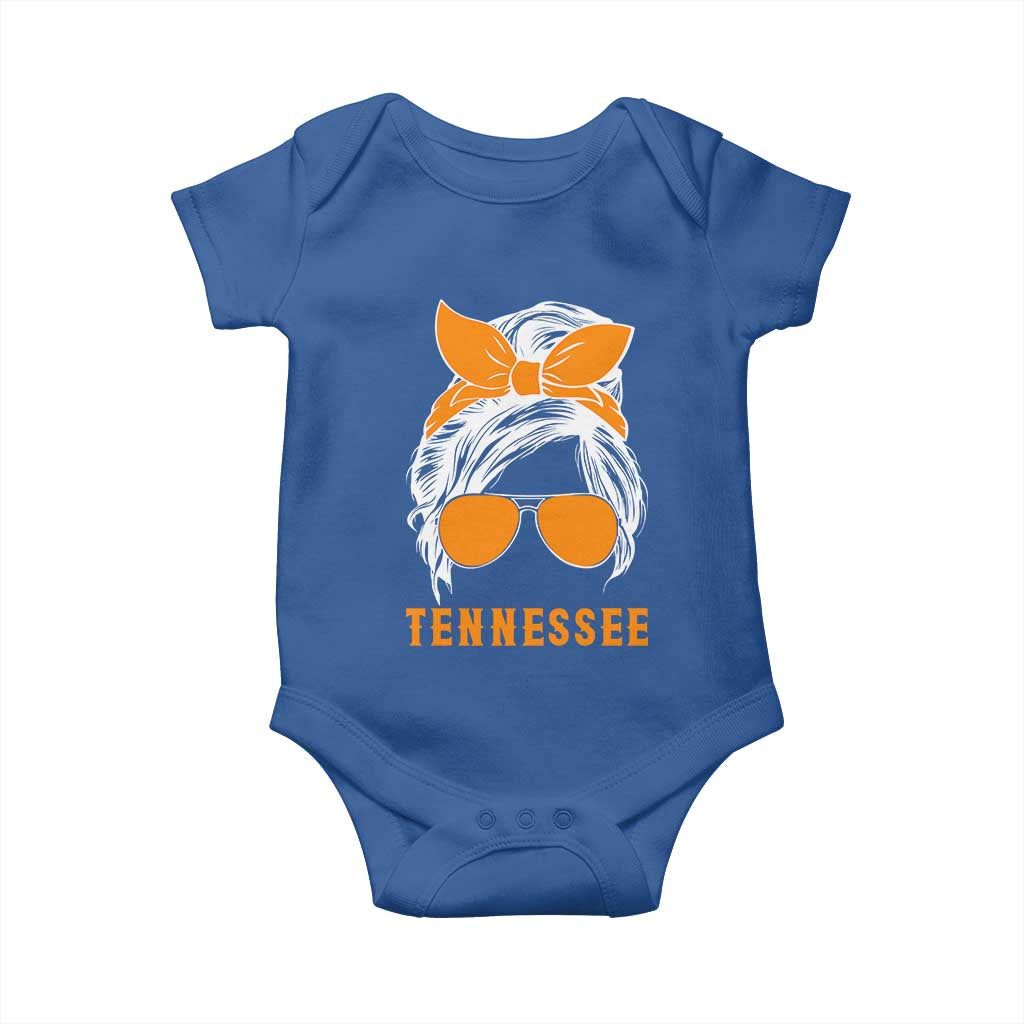 Tennessee Fan Baby Onesie Volunteers College Football Lover Game Day Messy Bun - Wonder Print Shop
