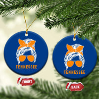 Tennessee Fan Ceramic Ornament Volunteers College Football Lover Game Day Messy Bun - Wonder Print Shop