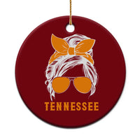 Tennessee Fan Ceramic Ornament Volunteers College Football Lover Game Day Messy Bun - Wonder Print Shop