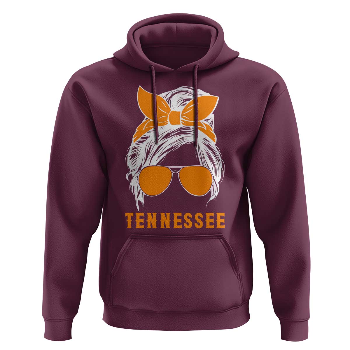 Tennessee Fan Hoodie Volunteers College Football Lover Game Day Messy Bun - Wonder Print Shop