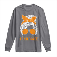Tennessee Fan Long Sleeve Shirt Volunteers College Football Lover Game Day Messy Bun - Wonder Print Shop