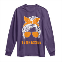Tennessee Fan Long Sleeve Shirt Volunteers College Football Lover Game Day Messy Bun - Wonder Print Shop