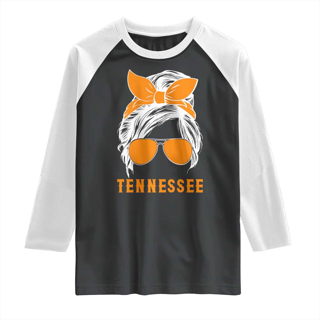 Tennessee Fan Raglan Shirt Volunteers College Football Lover Game Day Messy Bun - Wonder Print Shop