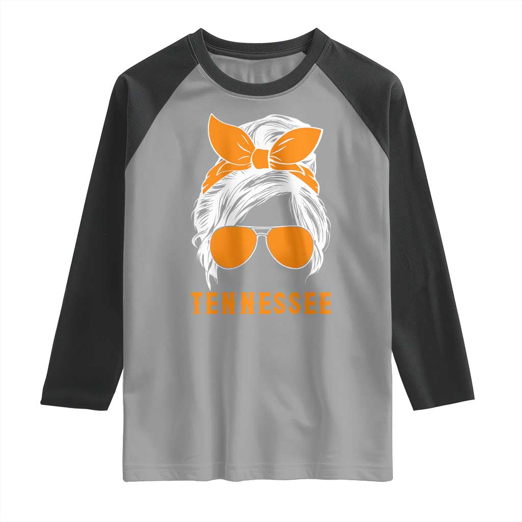 Tennessee Fan Raglan Shirt Volunteers College Football Lover Game Day Messy Bun - Wonder Print Shop