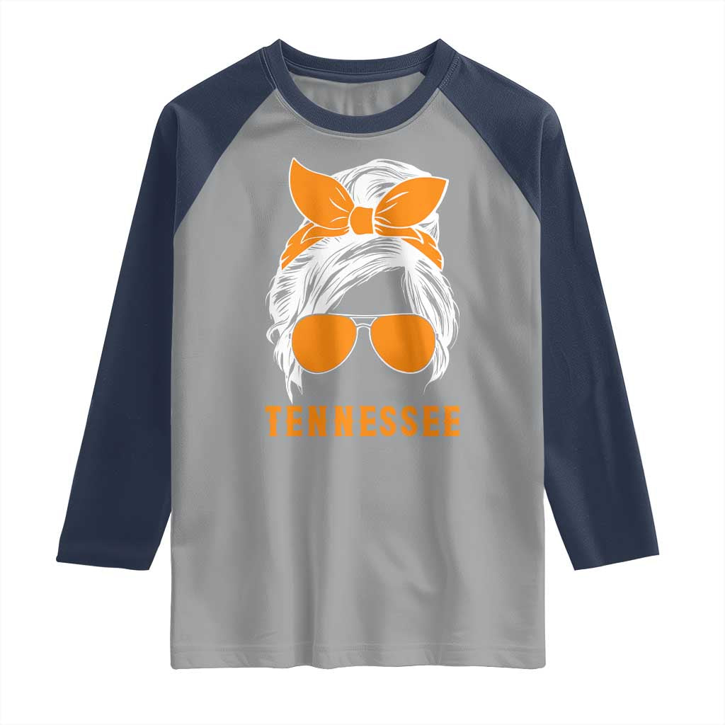 Tennessee Fan Raglan Shirt Volunteers College Football Lover Game Day Messy Bun - Wonder Print Shop