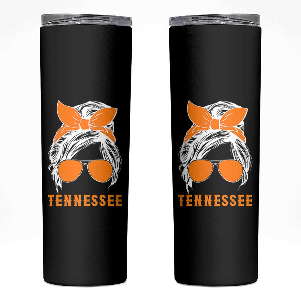 Tennessee Fan Skinny Tumbler Volunteers College Football Lover Game Day Messy Bun - Wonder Print Shop