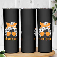 Tennessee Fan Skinny Tumbler Volunteers College Football Lover Game Day Messy Bun - Wonder Print Shop
