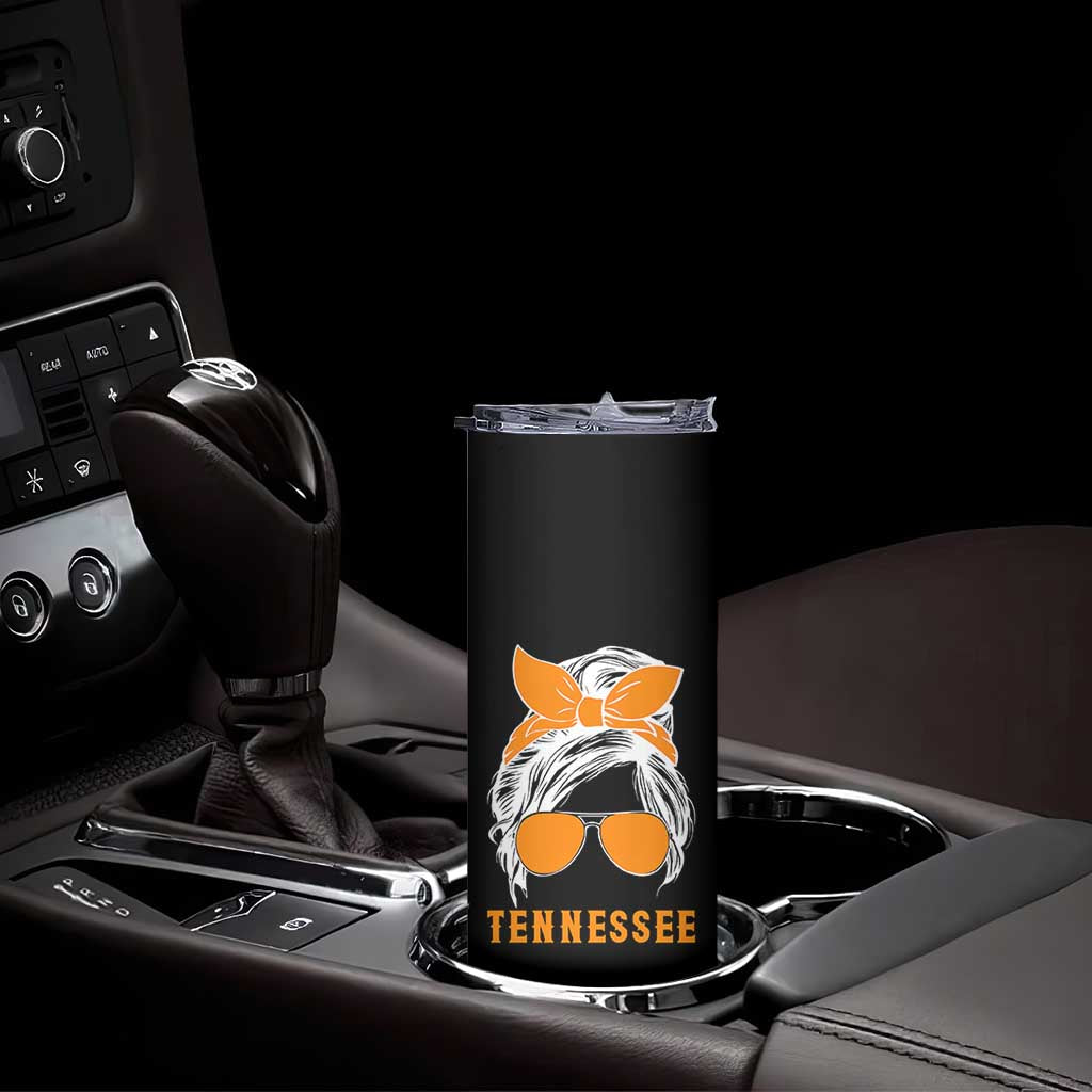 Tennessee Fan Skinny Tumbler Volunteers College Football Lover Game Day Messy Bun - Wonder Print Shop