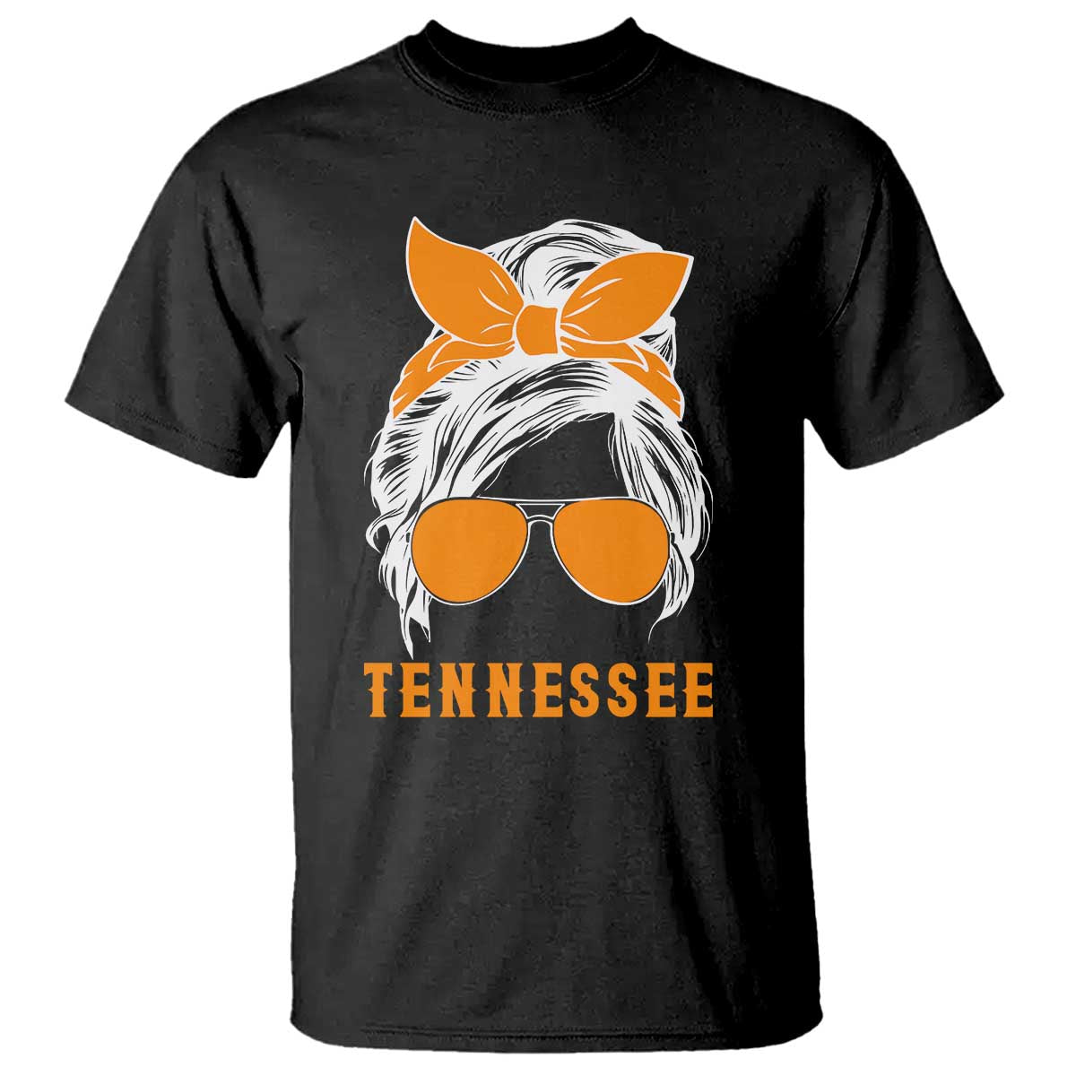 Tennessee Fan T Shirt Volunteers College Football Lover Game Day Messy Bun - Wonder Print Shop
