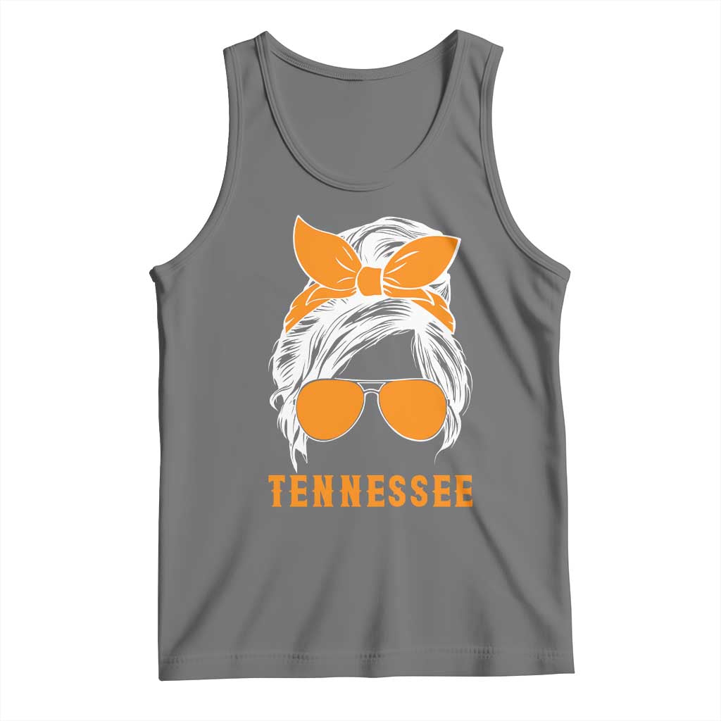 Tennessee Fan Tank Top Volunteers College Football Lover Game Day Messy Bun - Wonder Print Shop