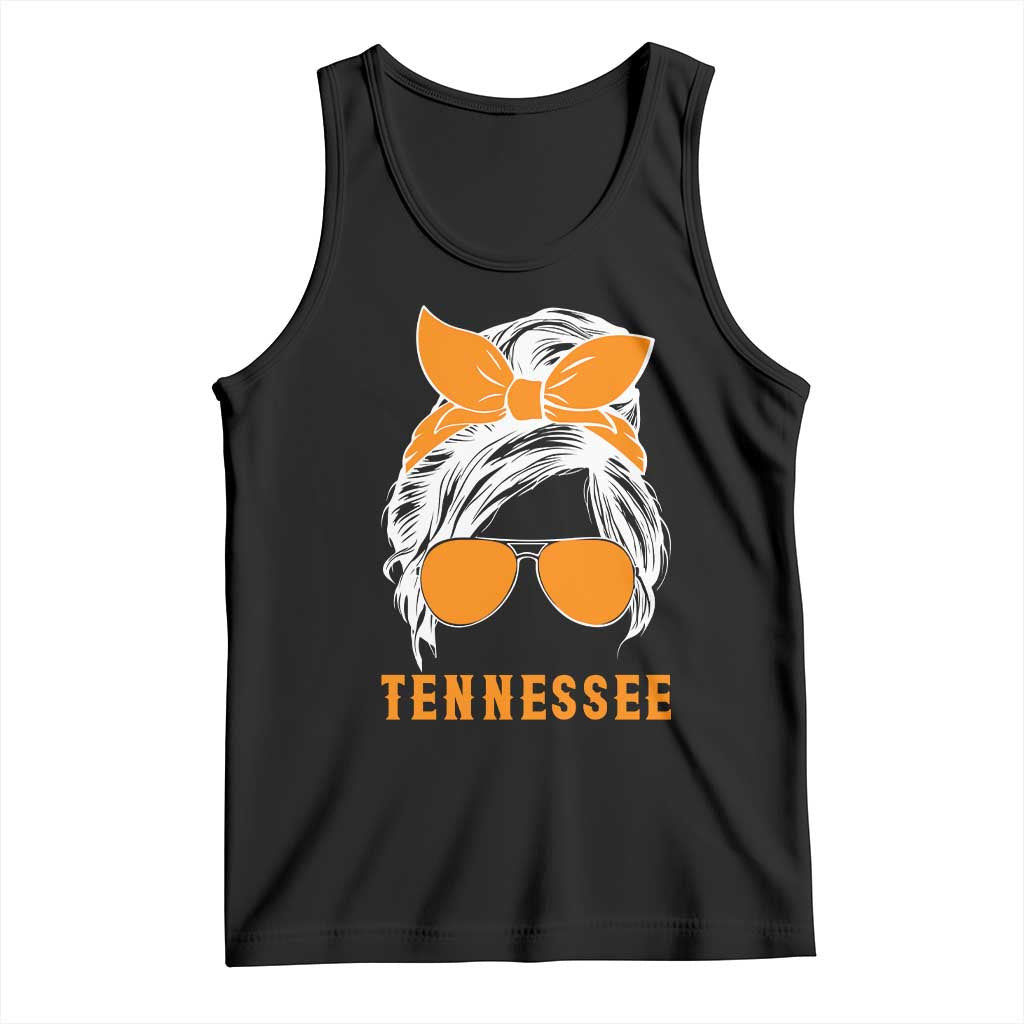 Tennessee Fan Tank Top Volunteers College Football Lover Game Day Messy Bun - Wonder Print Shop