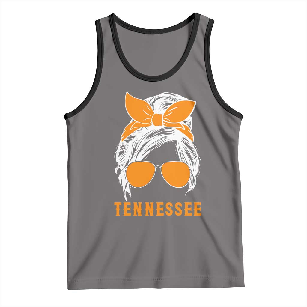 Tennessee Fan Tank Top Volunteers College Football Lover Game Day Messy Bun - Wonder Print Shop
