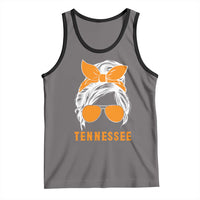 Tennessee Fan Tank Top Volunteers College Football Lover Game Day Messy Bun - Wonder Print Shop