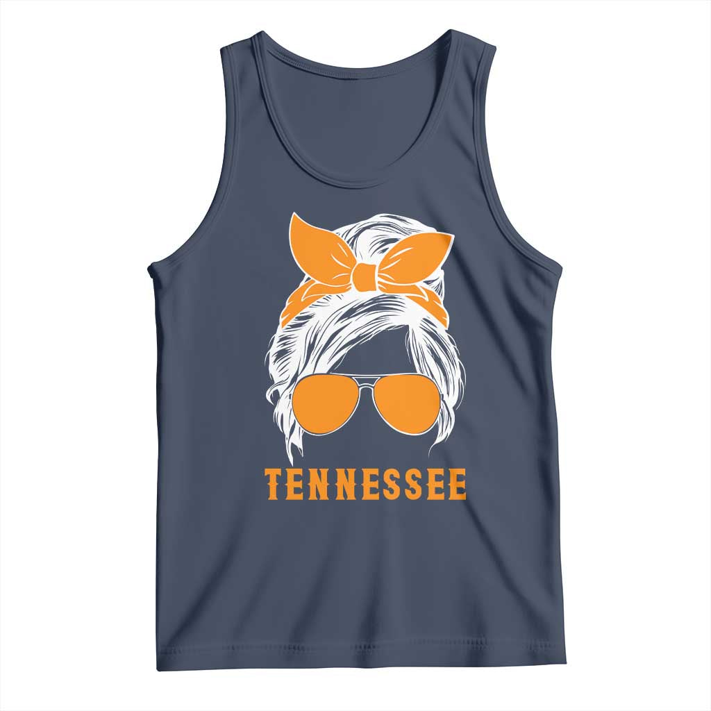 Tennessee Fan Tank Top Volunteers College Football Lover Game Day Messy Bun - Wonder Print Shop