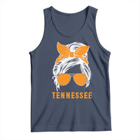 Tennessee Fan Tank Top Volunteers College Football Lover Game Day Messy Bun - Wonder Print Shop