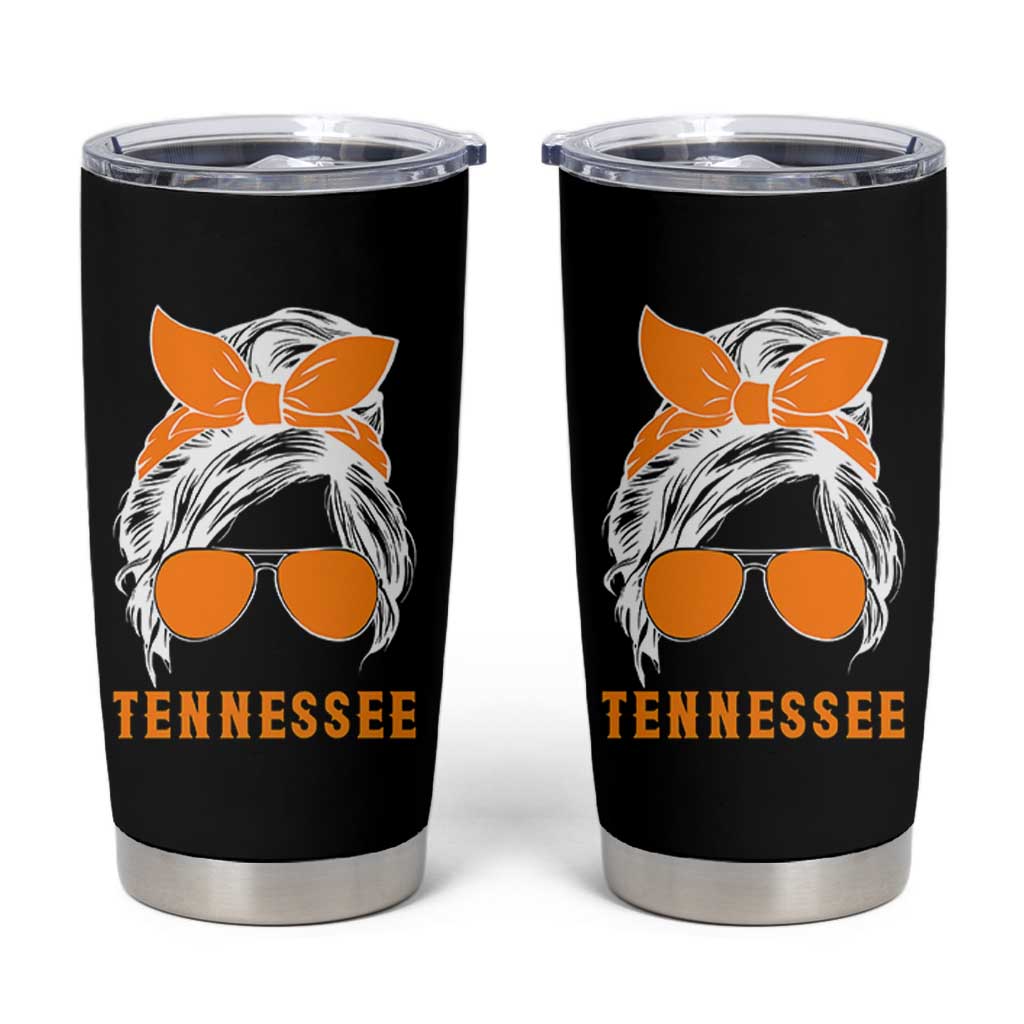 Tennessee Fan Tumbler Cup Volunteers College Football Lover Game Day Messy Bun - Wonder Print Shop