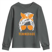 Tennessee Fan Youth Sweatshirt Volunteers College Football Lover Game Day Messy Bun - Wonder Print Shop