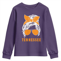 Tennessee Fan Youth Sweatshirt Volunteers College Football Lover Game Day Messy Bun - Wonder Print Shop