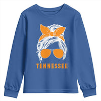 Tennessee Fan Youth Sweatshirt Volunteers College Football Lover Game Day Messy Bun - Wonder Print Shop