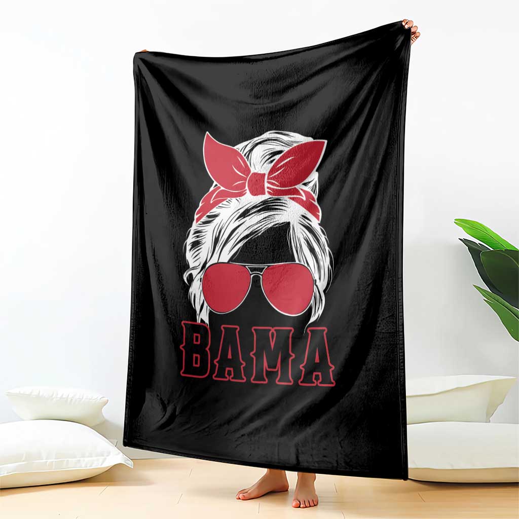Alabama Fan Throw Blanket Bama Football Lover Game Day Messy Bun - Wonder Print Shop