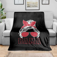 Alabama Fan Throw Blanket Bama Football Lover Game Day Messy Bun - Wonder Print Shop