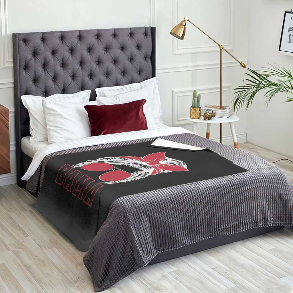 Alabama Fan Throw Blanket Bama Football Lover Game Day Messy Bun - Wonder Print Shop