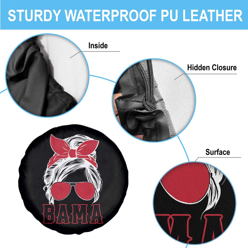 Alabama Fan Spare Tire Cover Bama Football Lover Game Day Messy Bun - Wonder Print Shop