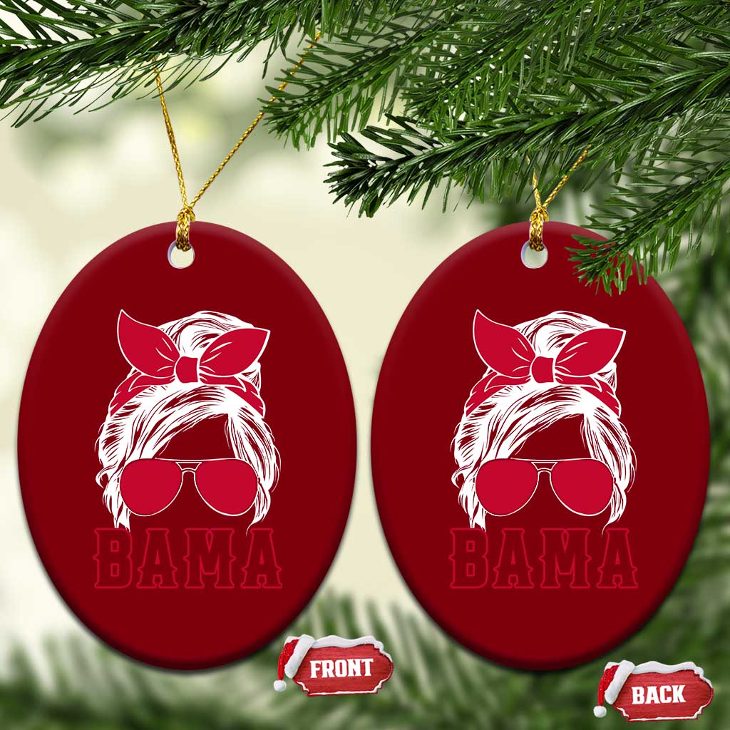 Alabama Fan Ceramic Ornament Bama Football Lover Game Day Messy Bun - Wonder Print Shop