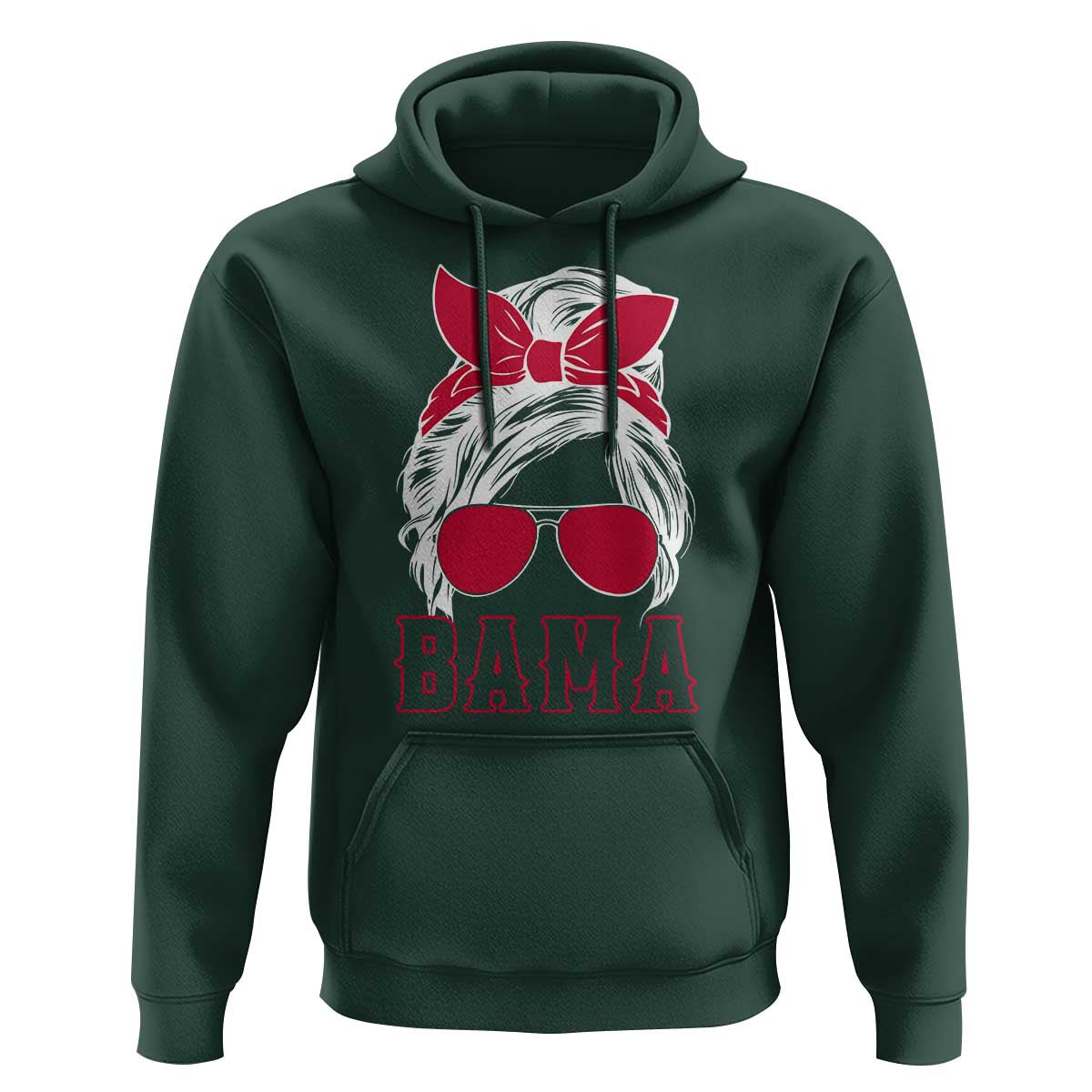 Alabama Fan Hoodie Bama Football Lover Game Day Messy Bun - Wonder Print Shop