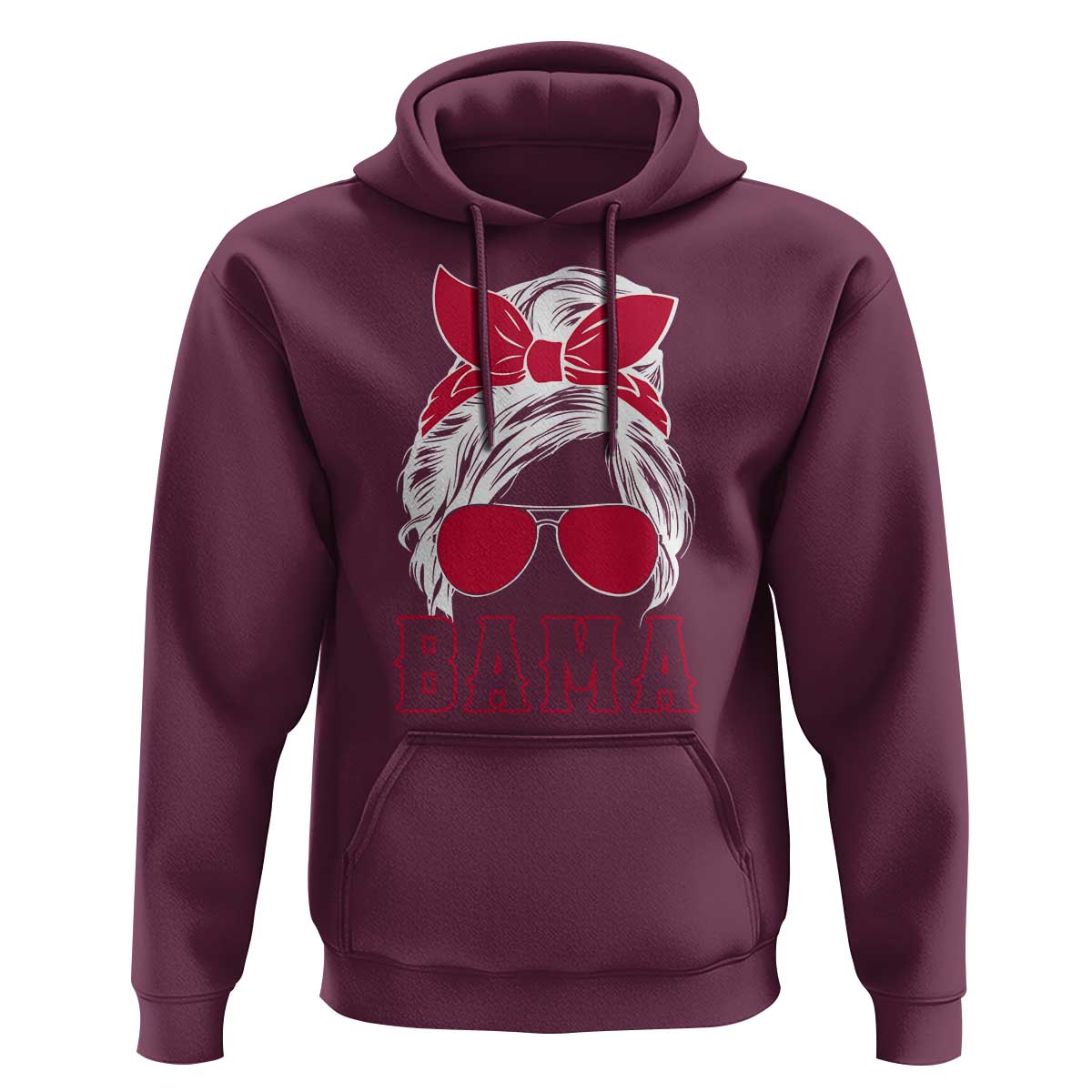 Alabama Fan Hoodie Bama Football Lover Game Day Messy Bun - Wonder Print Shop