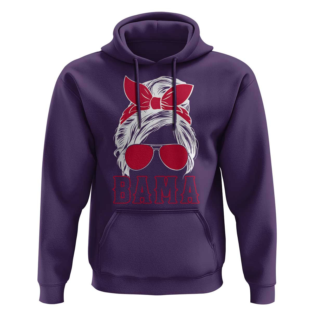 Alabama Fan Hoodie Bama Football Lover Game Day Messy Bun - Wonder Print Shop