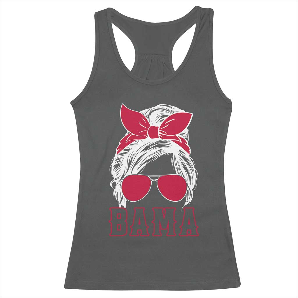 Alabama Fan Racerback Tank Top Bama Football Lover Game Day Messy Bun - Wonder Print Shop