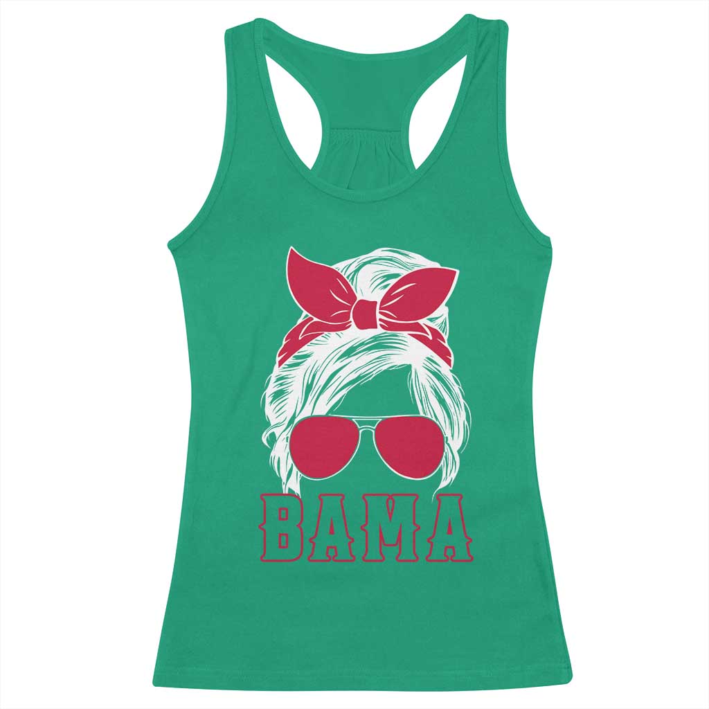 Alabama Fan Racerback Tank Top Bama Football Lover Game Day Messy Bun - Wonder Print Shop